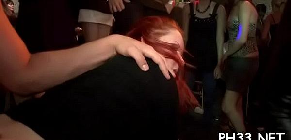  Drunk cheeks in club engulfing rod while somebody fucking their pussy